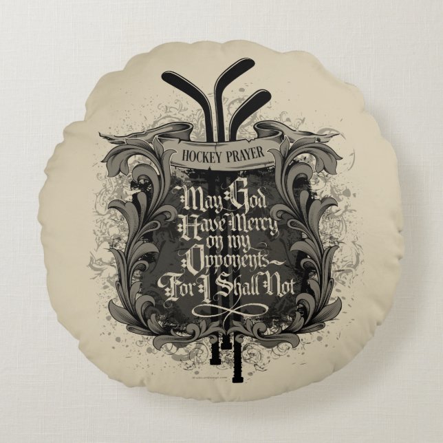 Hockey Prayer Round Cushion (Front)