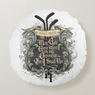Hockey Prayer Round Cushion