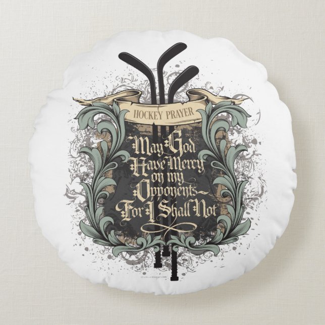 Hockey Prayer Round Cushion (Front)