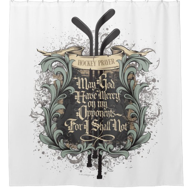 Hockey Prayer Shower Curtain (Front)