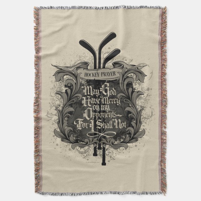 Hockey Prayer Throw Blanket (Front Vertical)