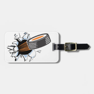 Hockey Puck Breakout Luggage Tag