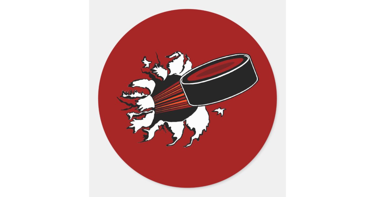 Hockey Puck Classic Round Sticker | Zazzle
