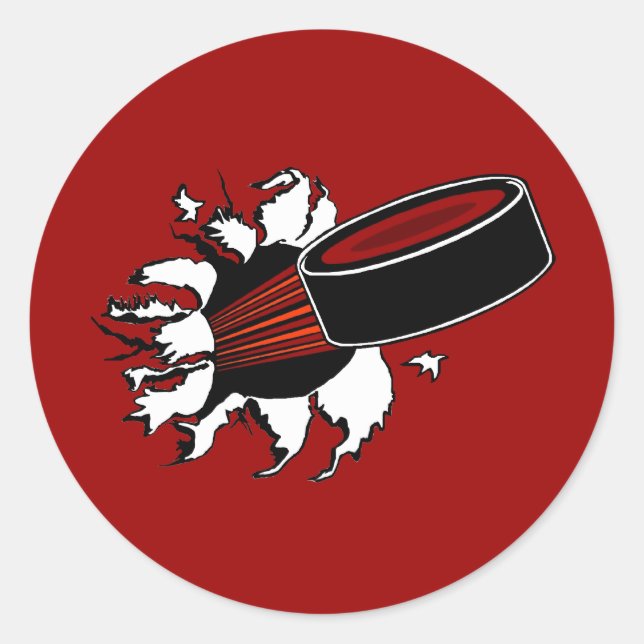 Hockey Puck Classic Round Sticker (Front)