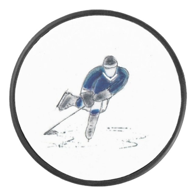 Hockey Puck Customised with Original Art (Front)