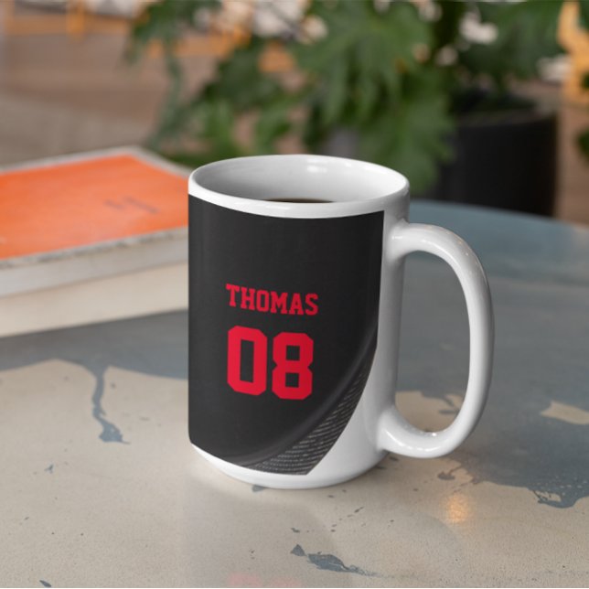 Hockey Puck Name and Number Personalised Coffee Mug (Creator Uploaded)