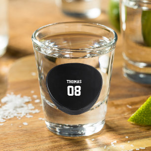 Hockey Puck Name and Number Personalised Shot Glass