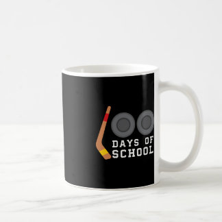 Hockey Puck Stick 100 Days Of School Teacher Boy  Coffee Mug
