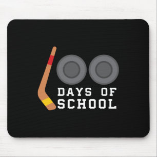 Hockey Puck Stick 100 Days Of School Teacher Boy  Mouse Pad