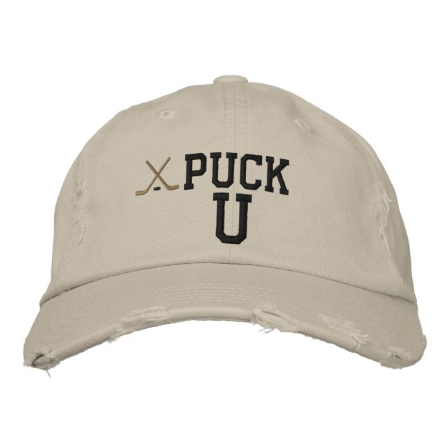 Hockey Puck U Embroidered Hat (Front)