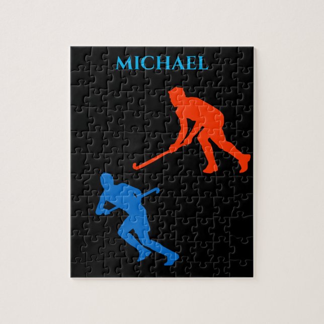 Hockey puzzle. Personalised name. Jigsaw Puzzle (Vertical)