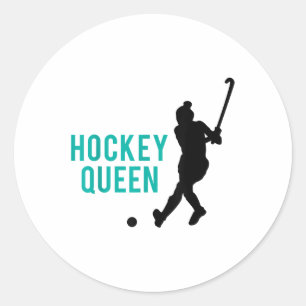 Hockey Queen Field Hockey Land Hockey Player _4  Classic Round Sticker