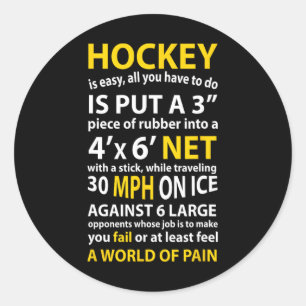Hockey Quote Hockey Is Easy Gift For Men Women Fan Classic Round Sticker