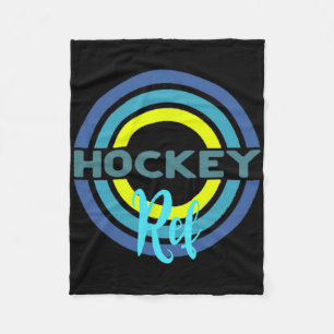 Hockey Ref With Modern Hockey Circles Fleece Blanket