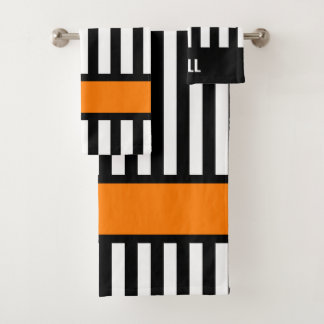 Hockey Referee Stripe Personalised Bath Towel Set