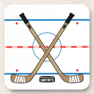 Hockey Rink Centre Ice Hockey Sticks (set of 6) Coaster