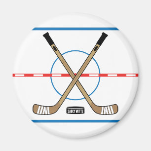 Hockey Rink Diagram Centre Ice Hockey Sticks Magnet