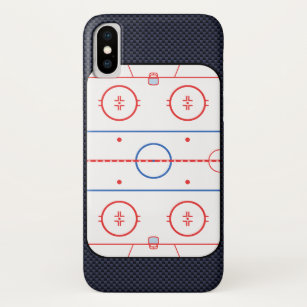 Hockey Rink Diagram on Blue Carbon Fibre Style Case-Mate iPhone Case