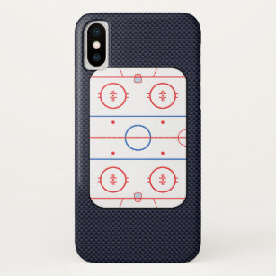 Hockey Rink Diagram on Blue Carbon Fibre Style Case-Mate iPhone Case
