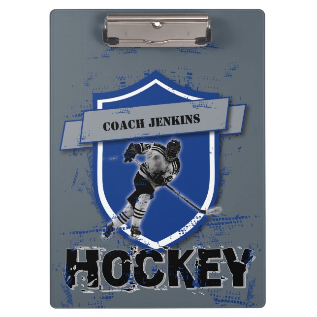 Hockey Rink Layout Coach Clipboard (Front)