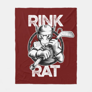 Hockey Rink Rat Fleece Blanket