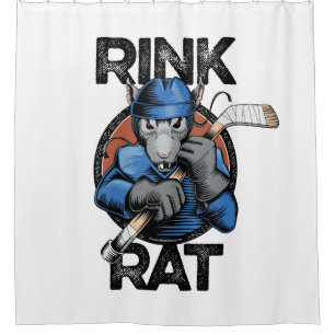 Hockey Rink Rat Shower Curtain