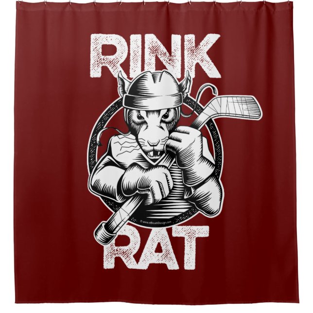 Hockey Rink Rat Shower Curtain (Front)