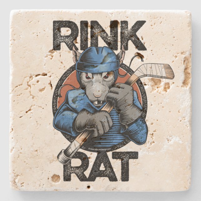 Hockey Rink Rat Stone Coaster (Front)