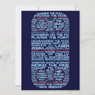 Hockey Rink Typography Party Invitations