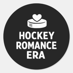 Hockey Romance Era Heart Classic Round Sticker