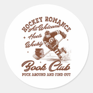 Hockey Romance Smut Reader Book Club Book Lover Bo Classic Round Sticker