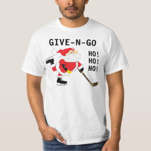 Hockey Santa Skating Christmas Give N Go T-Shirt