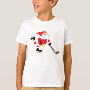 Hockey Santa Skating Christmas Youth T-Shirt