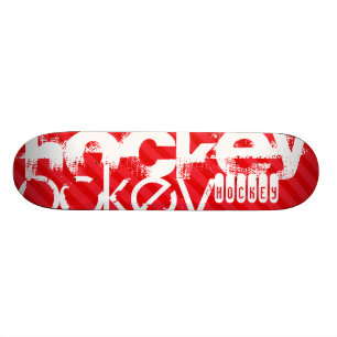 Hockey; Scarlet Red Stripes Skateboard