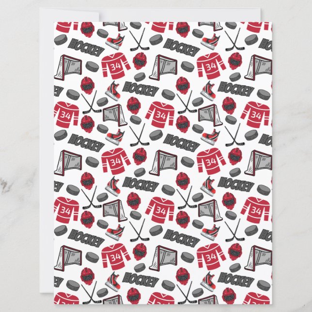 Hockey Scrapbook Paper (Front)