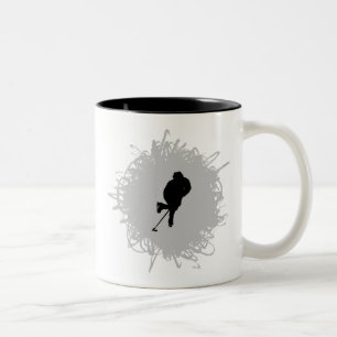 Hockey Scribble Style Two-Tone Coffee Mug