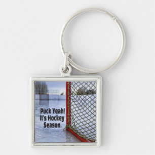 Hockey Season Ice Cold Funny Humor Puck Key Ring