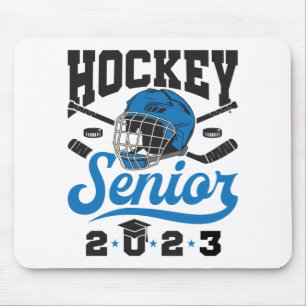 Hockey Senior 2023 Graduation Blue White Mouse Pad