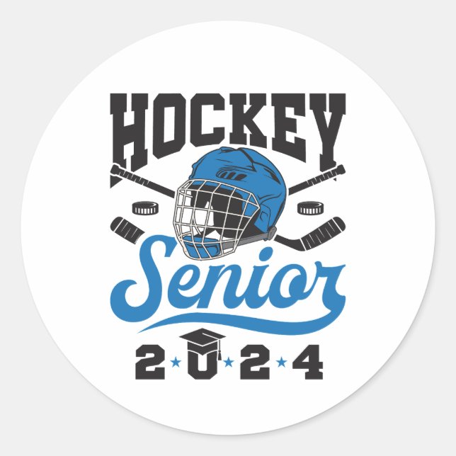 Hockey Senior Class of 2024  Classic Round Sticker (Front)