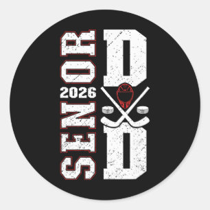 Hockey Senior Dad Of A Senior Hockey Player Dad 20 Classic Round Sticker