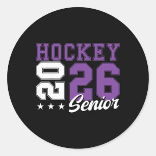 Hockey Senior Night Hockey Senior 2026 Graduation Classic Round Sticker