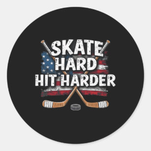 Hockey Shirt Hockey Boy Gifts Stuff Ice Hockey Jer Classic Round Sticker
