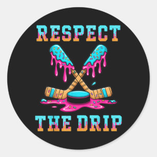 Hockey Shirts for Boys 8-12 Ice Cream Drip Stuff Classic Round Sticker