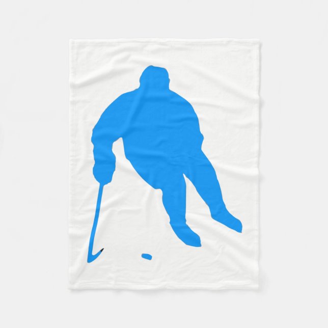 Hockey Silhouette Fleece Blanket (Front)