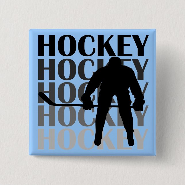 Hockey Silhouette T-shirts and Gifts 15 Cm Square Badge (Front)