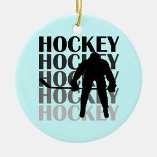 Hockey Silhouette T-shirts and Gifts Ceramic Ornament