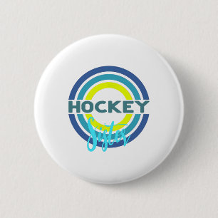 Hockey Sister With Modern Hockey Circles  6 Cm Round Badge