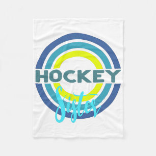 Hockey Sister With Modern Hockey Circles Fleece Blanket