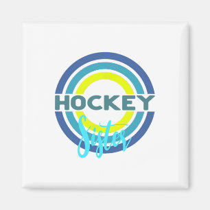 Hockey Sister With Modern Hockey Circles Magnet
