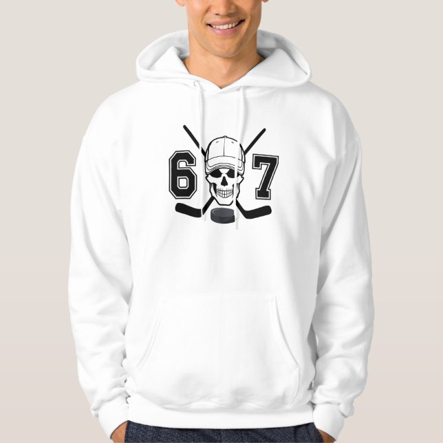 Hockey, Six, Seven, funny meme  Hoodie (Front)